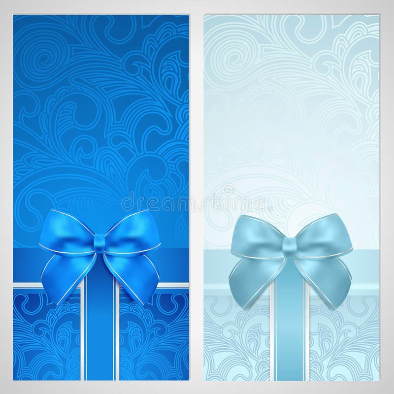 Christmas Bow Template Beautiful Voucher Gift Certificate Coupon Boxes Bow Stock