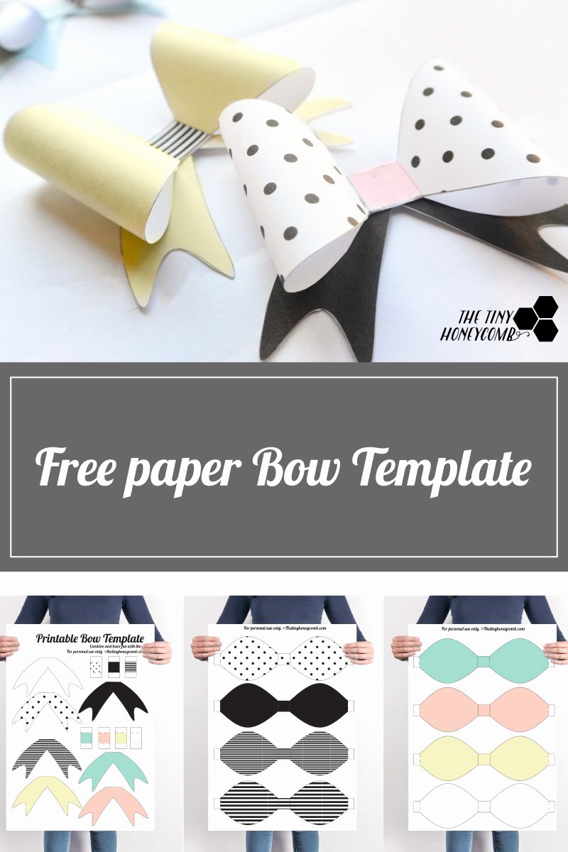 Christmas Bow Template Fresh Diy Printable Paper Bow with Template – the Tiny Honey B