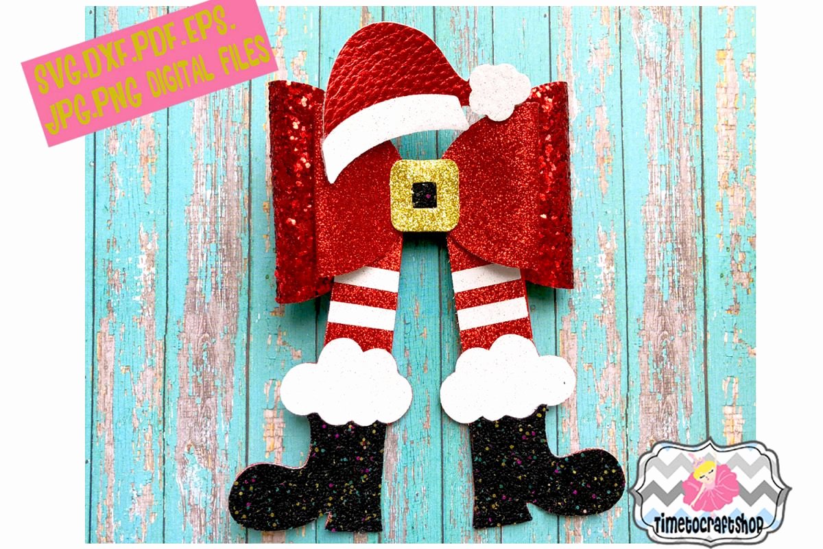 Christmas Bow Template Inspirational Christmas Santa Legs Hat and Shoes Hair Bow Template