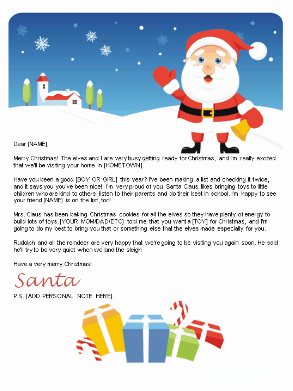 Christmas Letter Template Free Awesome Free Letters From Santa