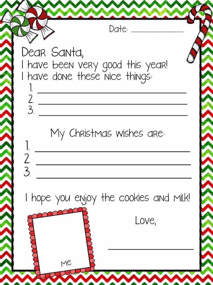 Christmas Letter Template Free Lovely Letter to Santa Free First Grade