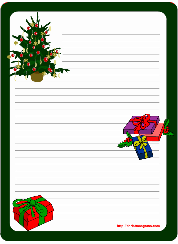 Christmas Letter Template Free Lovely Printable Stationery Template with Christmas Tree and Gifts