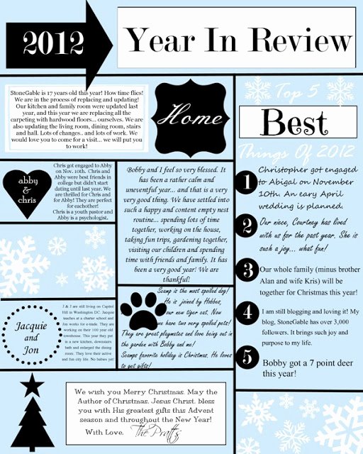 Christmas Letter Template Free New A Year In Review Christmas Letter and Template Stonegable