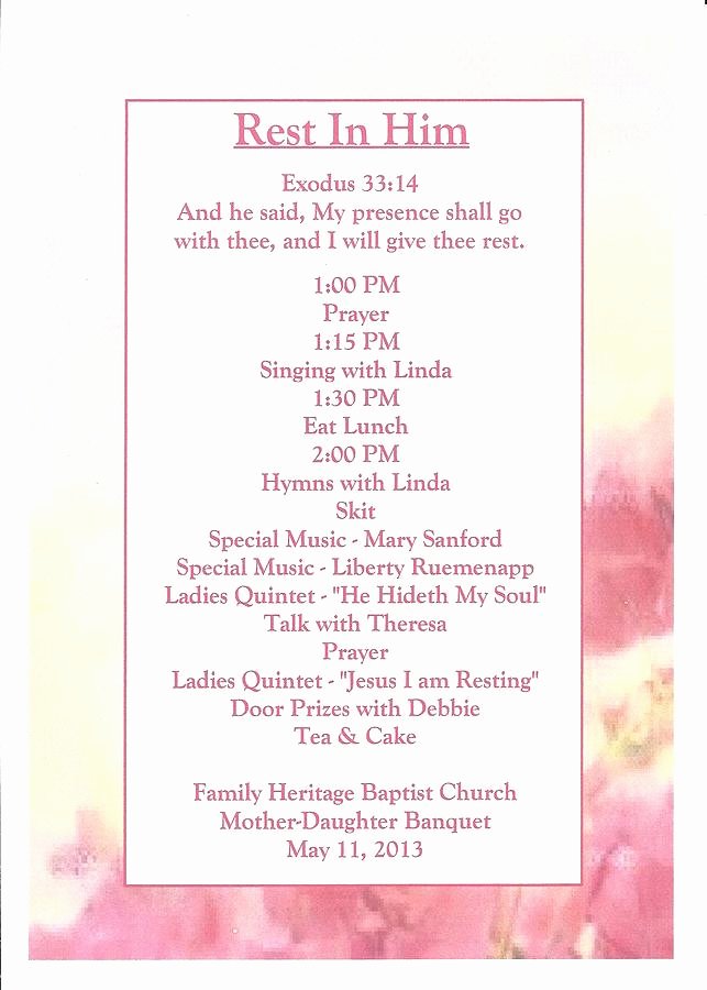 Church Banquet Program Best Of Program 2013 Mother Daughter Banquet Graph by