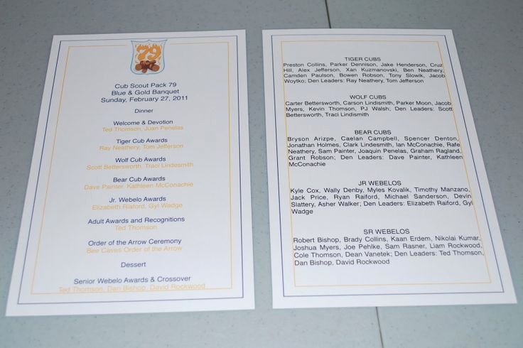 Church Banquet Program Inspirational Blue and Gold Banquet Program Template