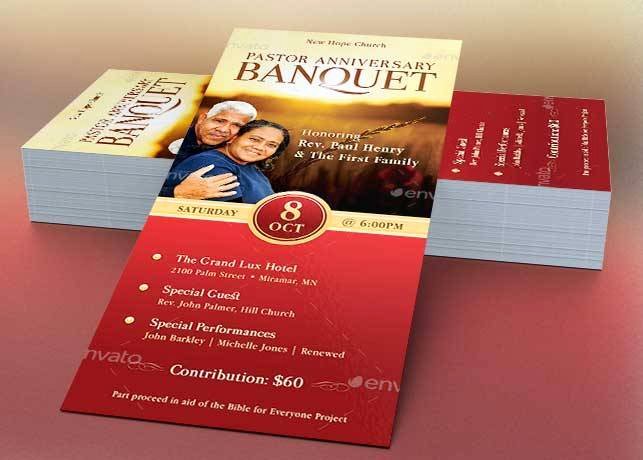 Church Banquet Program Inspirational Pastor Anniversary Banquet Ticket Template