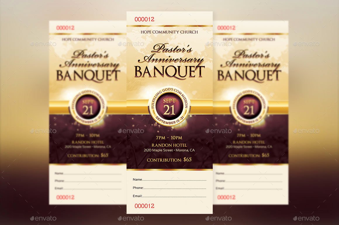 Church Banquet Program Unique Clergy Appreciation Gala Ticket Template by Godserv2