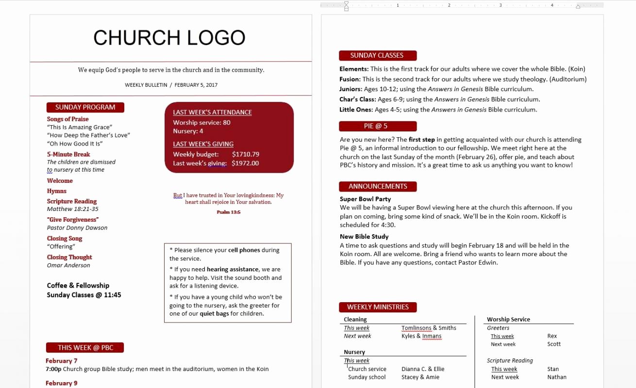 Church Bulletin Ideas Free Inspirational Church Bulletin Templates