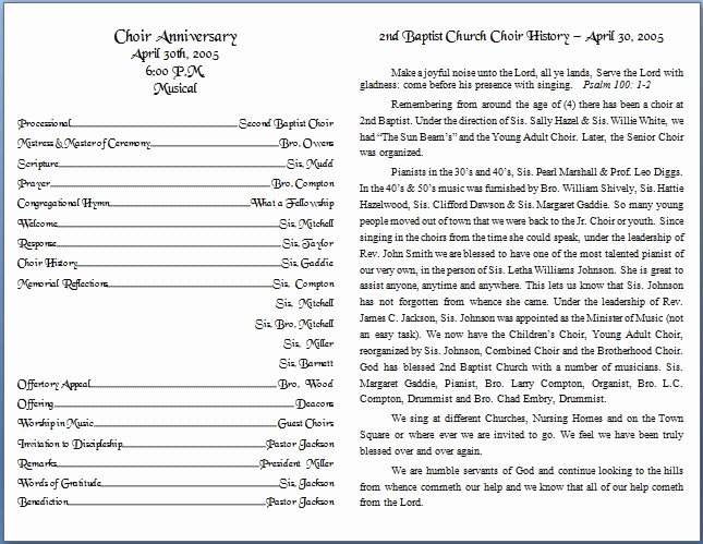 Church Bulletin Templates Free Elegant Church Bulletin Templates