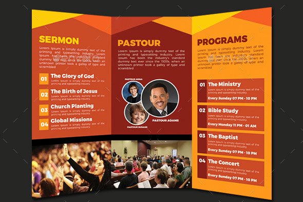 Church Bulletin Templates Indesign Awesome 20 Nice Church Brochure Templates Psd &amp; Indesign