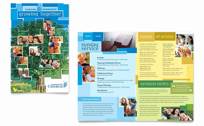 Church Bulletin Templates Indesign Lovely Munity Church Brochure Template Design