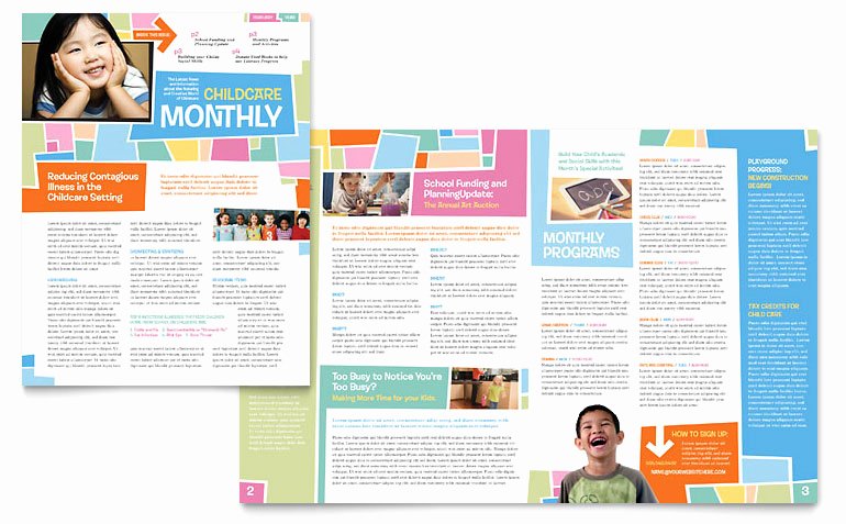 Church Bulletin Templates Microsoft Publisher Beautiful Preschool Kids &amp; Day Care Newsletter Template Word