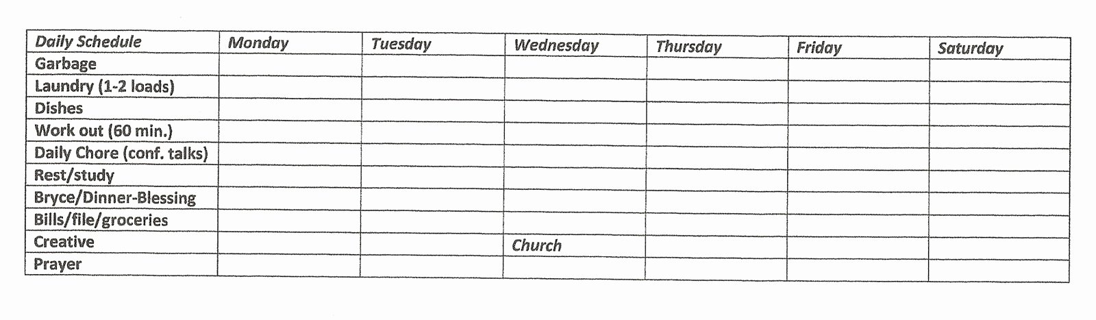 Free Printable Church Cleaning Checklist Printable Word Searches