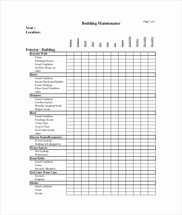 Church Cleaning Checklist Spreadsheet Elegant Building Maintenance Checklists – Emmamcintyrephotography