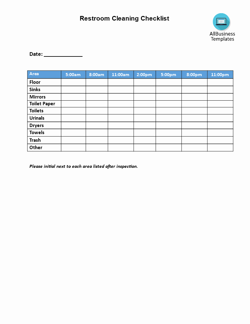 Church Cleaning Checklist Spreadsheet Inspirational Restaurant Restroom Cleaning Template Restroom Cleaning