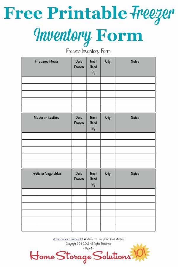 Church Cleaning Checklist Spreadsheet Luxury Printable Freezer Inventory form for Use In Your Home