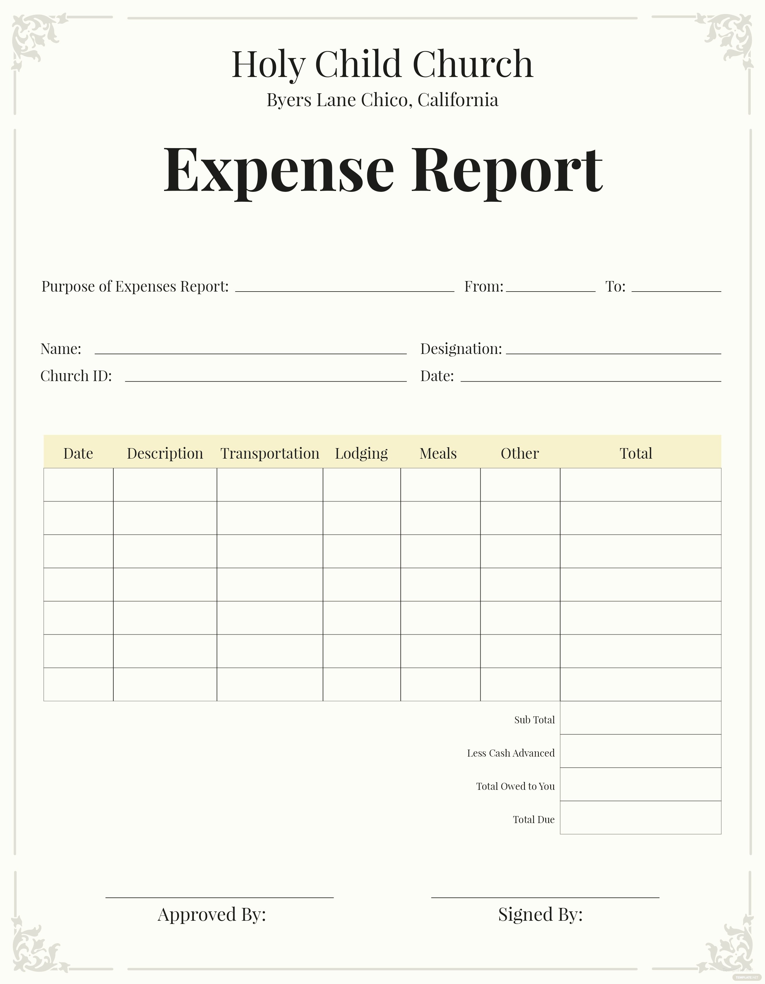 Church Income and Expense Statement Template Lovely Free Church Expense Report Template In Microsoft Word