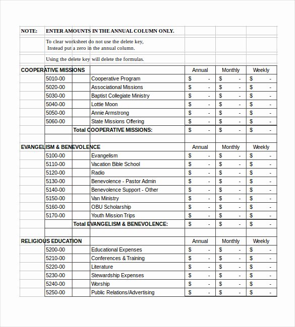 Church Income and Expense Statement Template Unique 12 Church Bud Templates Doc Excel Pdf