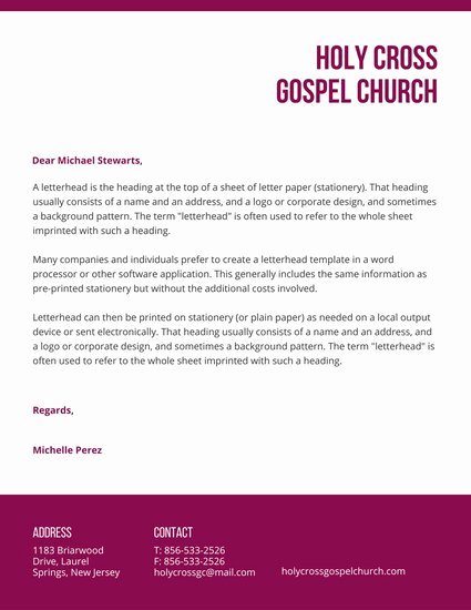 Church Letterhead Templates Luxury Letterhead Templates Canva