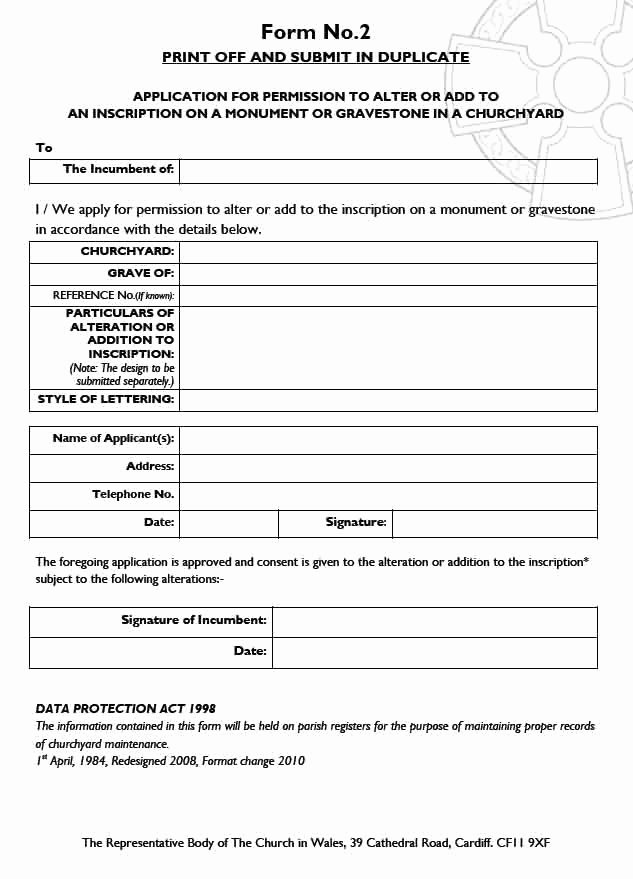 Church Membership form Beautiful Churchyard form 2 the Church In Wales