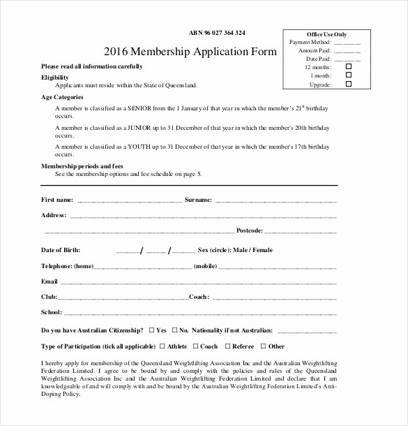 Church Membership form Fresh 15 Membership Application Templates – Free Sample