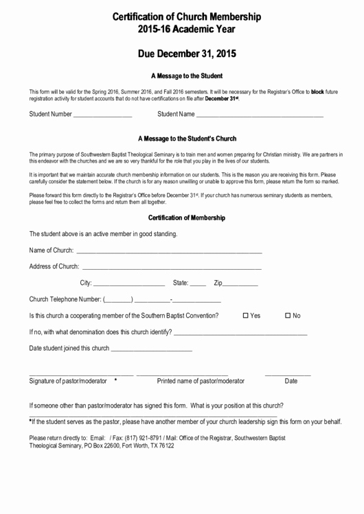 Church Membership form Inspirational top 9 Church Membership form Templates Free to In