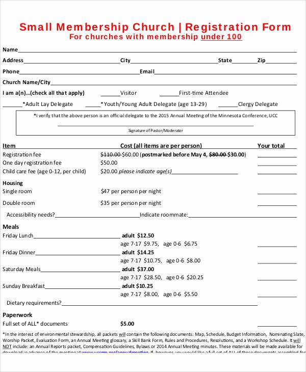 Church Membership form Luxury Registration forms In Pdf