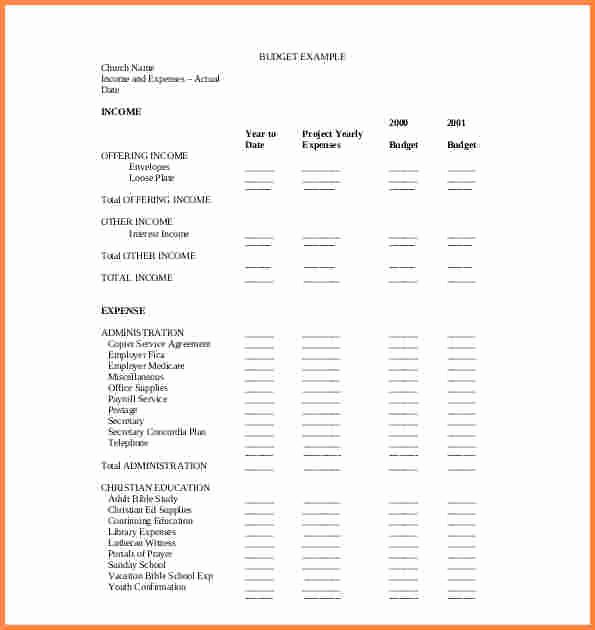 Church Ministry Budget Template Awesome 10 Sample Church Bud Spreadsheet