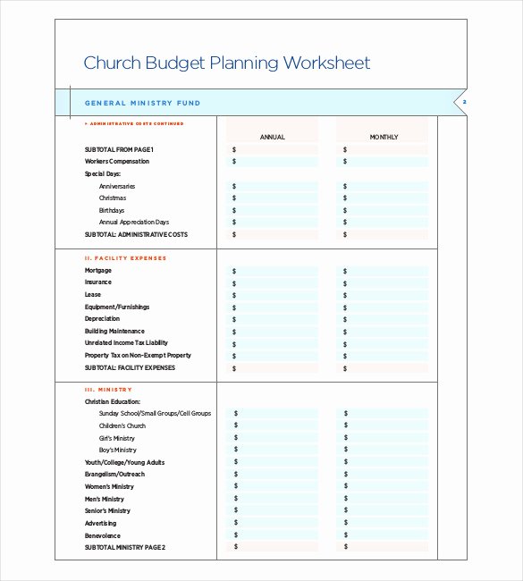 Church Ministry Budget Template Awesome 12 Church Bud Templates Doc Excel Pdf