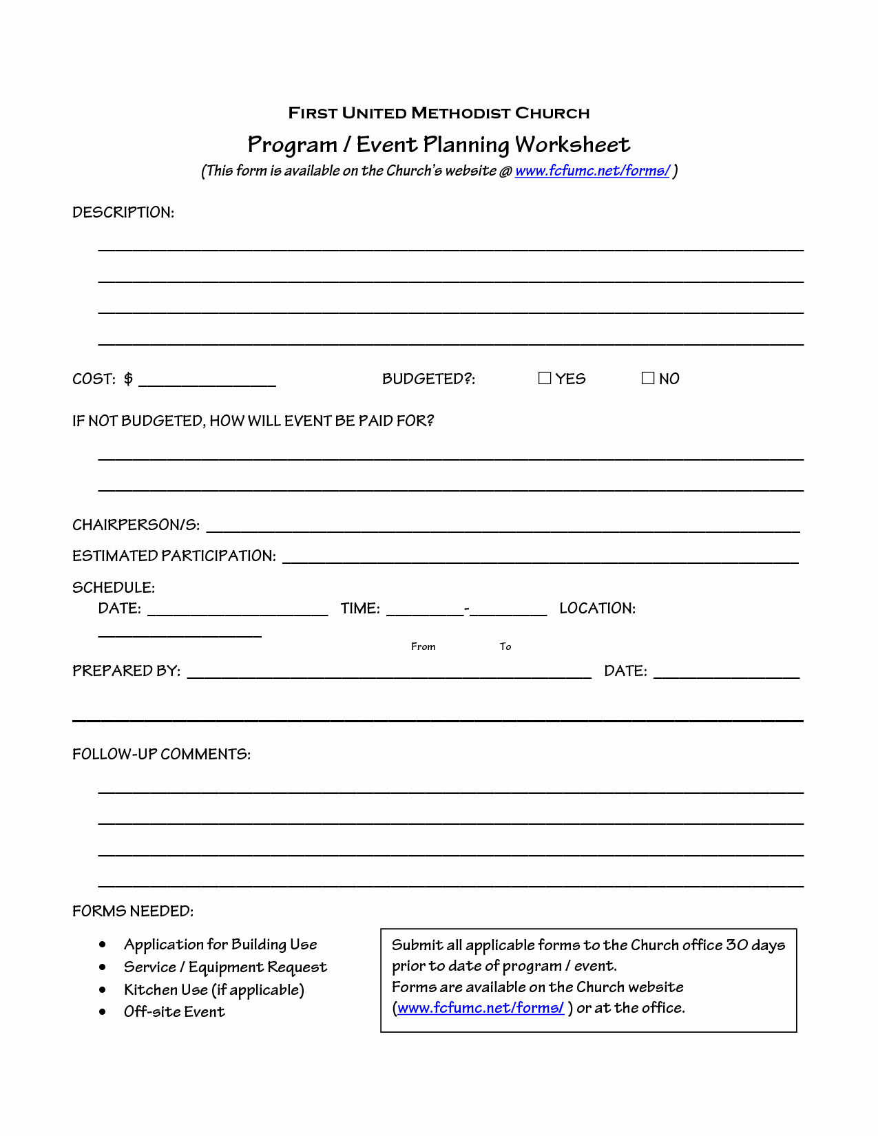 Church Ministry Budget Template Beautiful Church event Planning Worksheet organize It