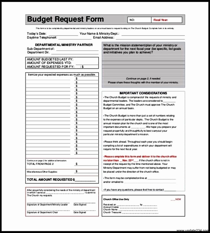 Church Ministry Budget Template Elegant Church Ministry Bud Request form Pdf Download