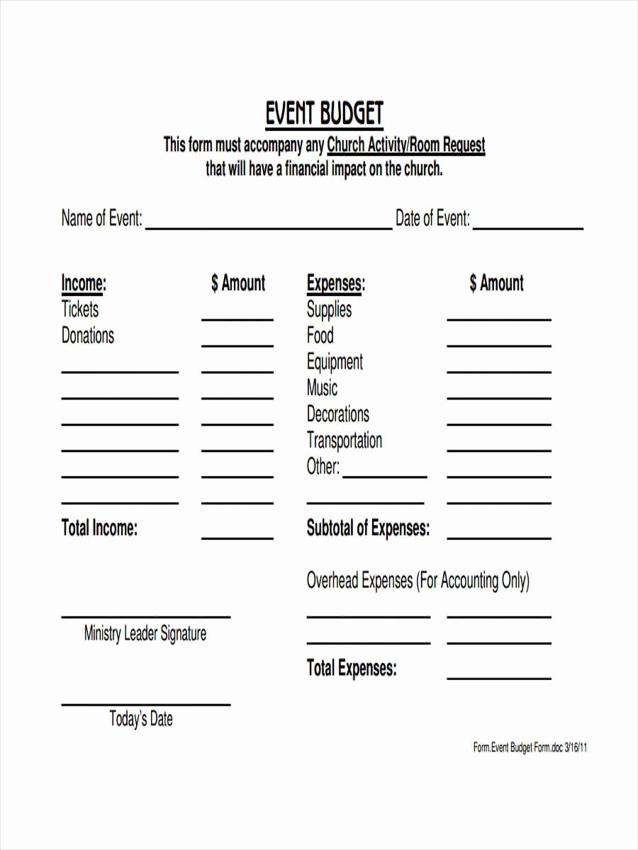 Church Ministry Budget Template Luxury 5 Church Bud form Sample Free Sample Example format