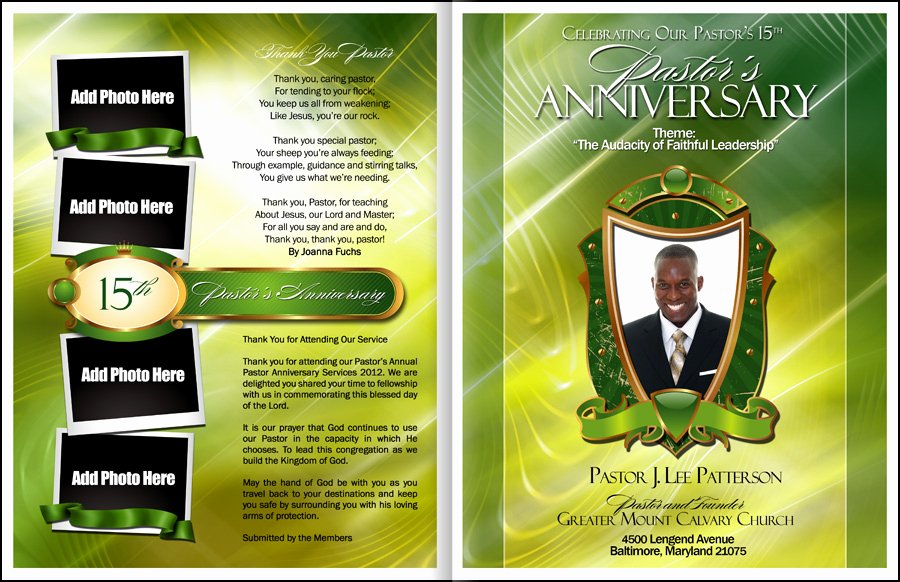 Church Program Template Free Best Of Abundant Pastor Anniversary Program