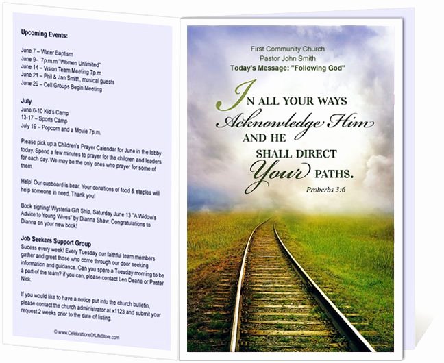 Church Program Template Free Fresh Church Bulletin Templates Railroad Church Bulletin