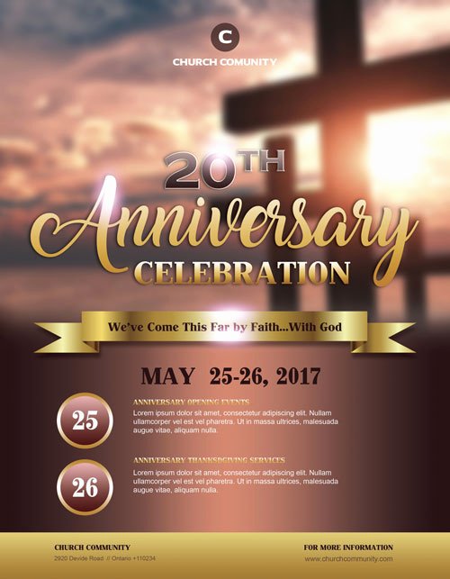 Church Program Templates Free Download Awesome Anniversary Celebration Free Church Flyer Template