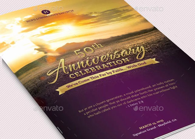 Church Program Templates Free Download Awesome Church Anniversary Program