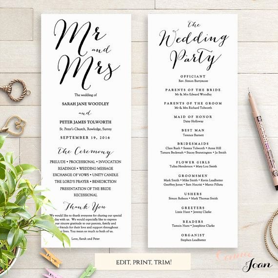 Church Program Templates Free Download Beautiful Wedding Programs Instant Template Sweet Bomb