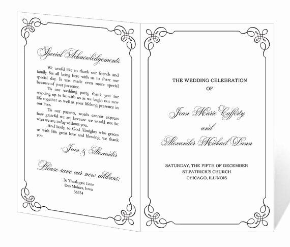 Church Program Templates Free Download New Wedding Program Template Printable Instant Download
