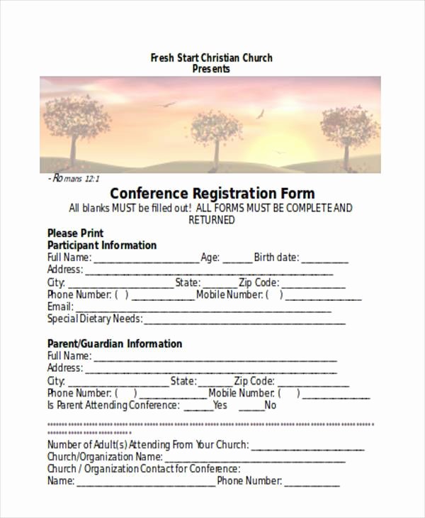 Church Registration form Fresh Registration forms In Word