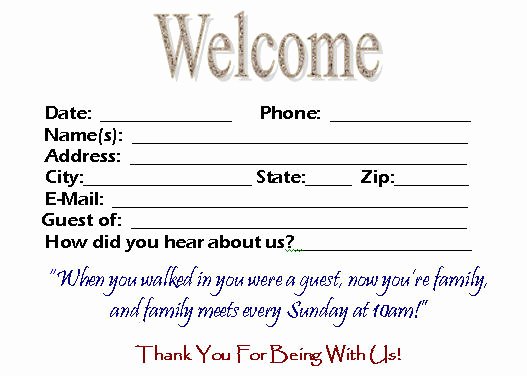 Church Visitor Card Template Word Beautiful Visitor Card Template You Can Customize