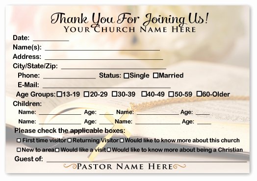 Church Visitor Card Template Word Beautiful Wel E Visitor Cards Ministry Greetings Christian