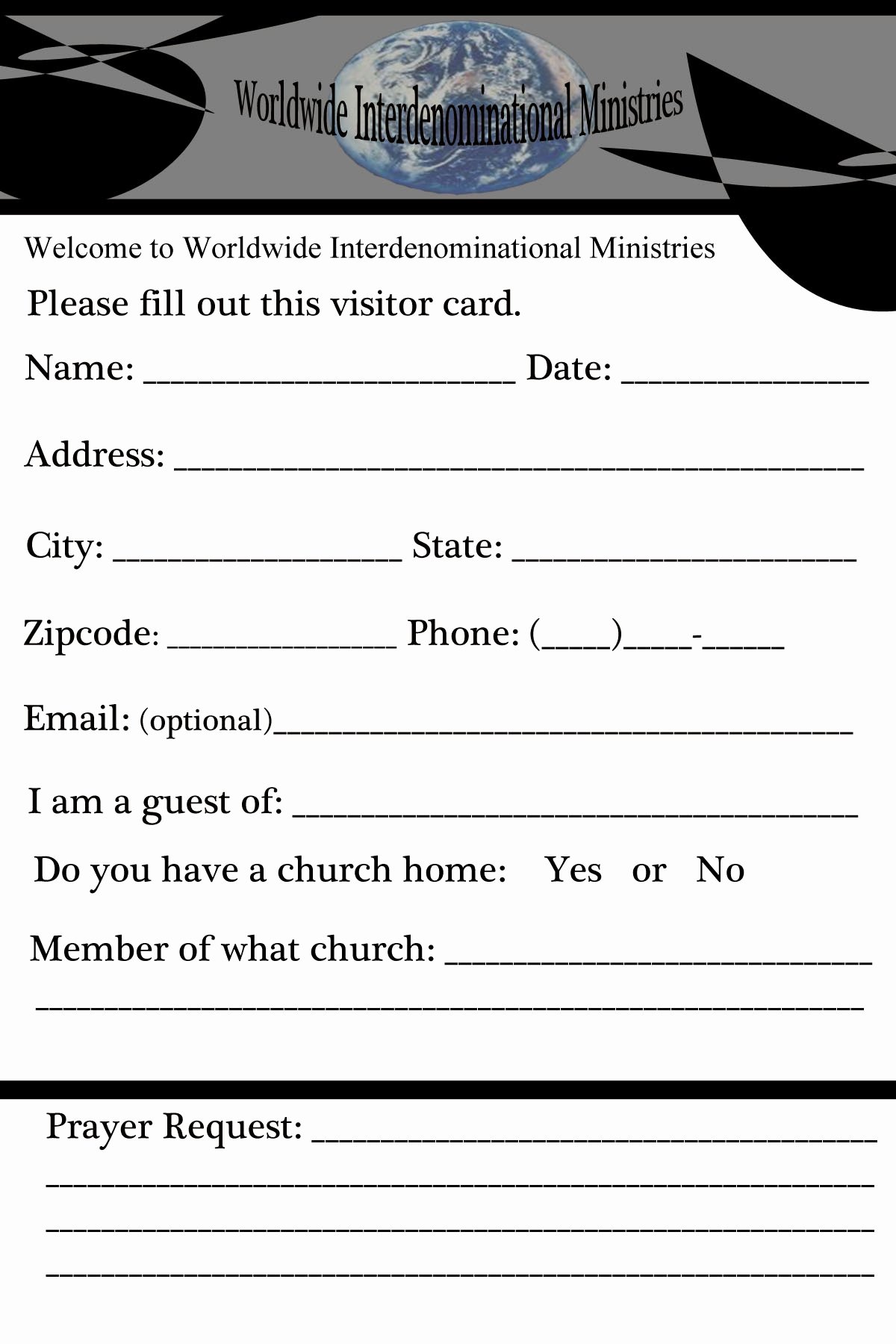 Church Visitor Card Template Word Fresh Our Portfolio