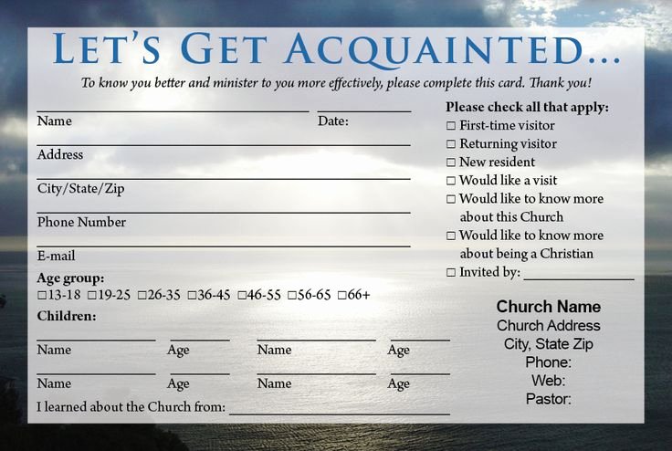 Church Visitor Card Template Word Inspirational Best 25 Wel E Card Ideas On Pinterest