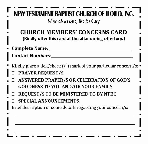 Church Visitor Card Template Word Luxury forms