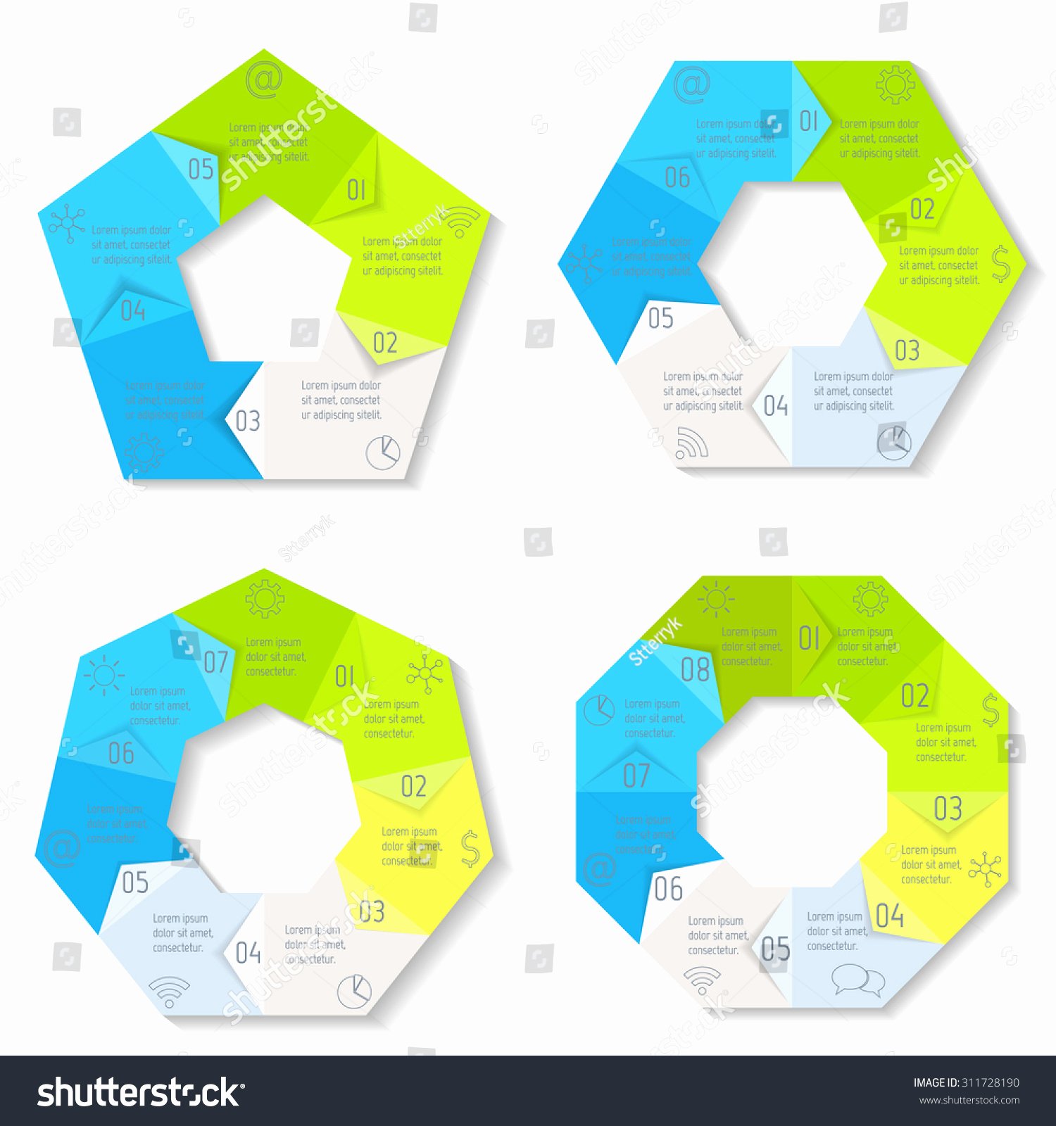 Circle Banner Template Inspirational Set Circle Infographic Design Templates 5678 Stock Vector