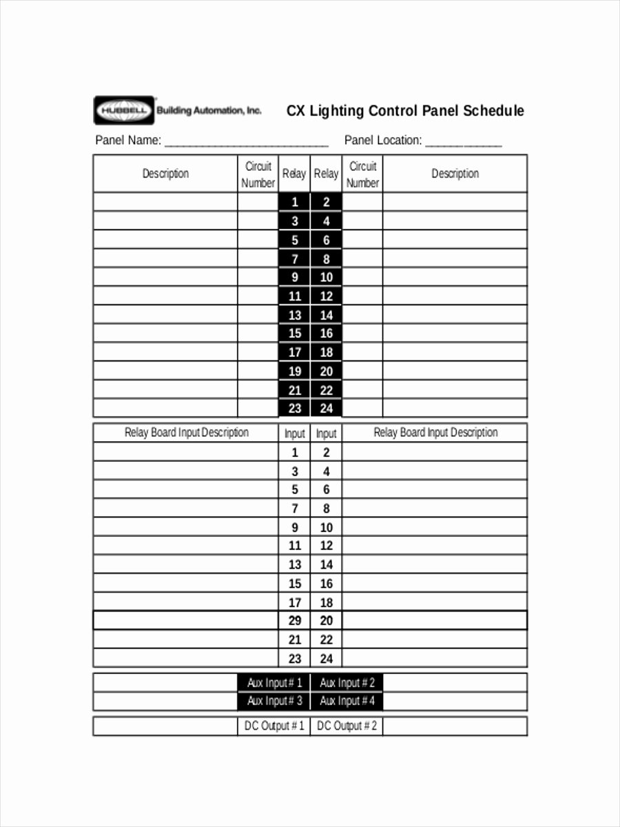 Circuit Breaker Directory Excel Template Beautiful 6 Panel Schedule Examples Samples