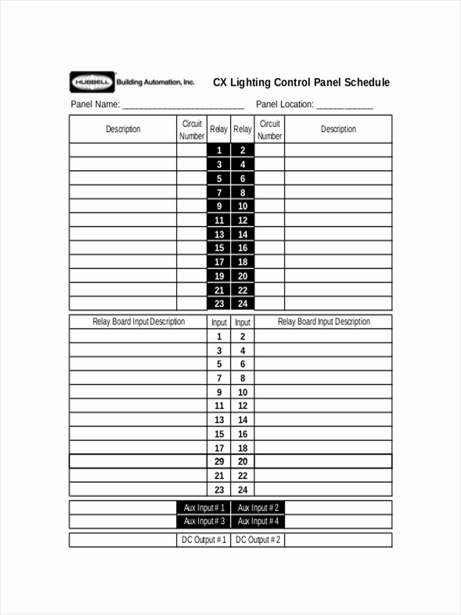 Circuit Breaker Directory Excel Template Beautiful 6 Panel Schedule Examples Samples