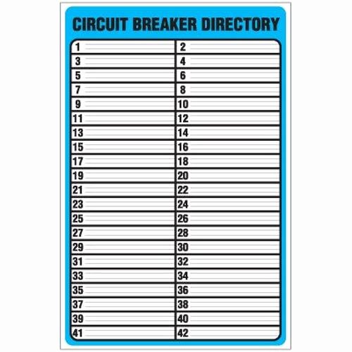 Circuit Breaker Directory Excel Template New Circuit Breaker Directory