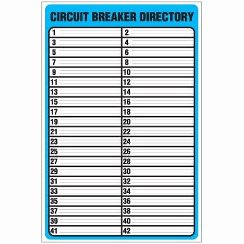 Circuit Breaker Directory Excel Template New Circuit Breaker Directory