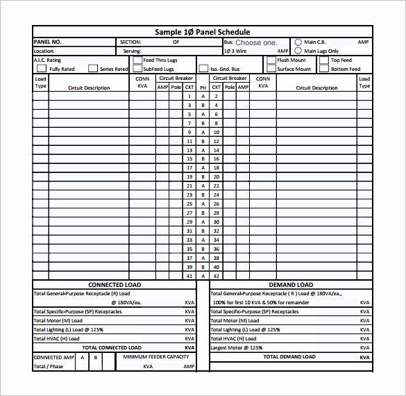 Circuit Breaker Label Template Elegant 19 Panel Schedule Templates Doc Pdf